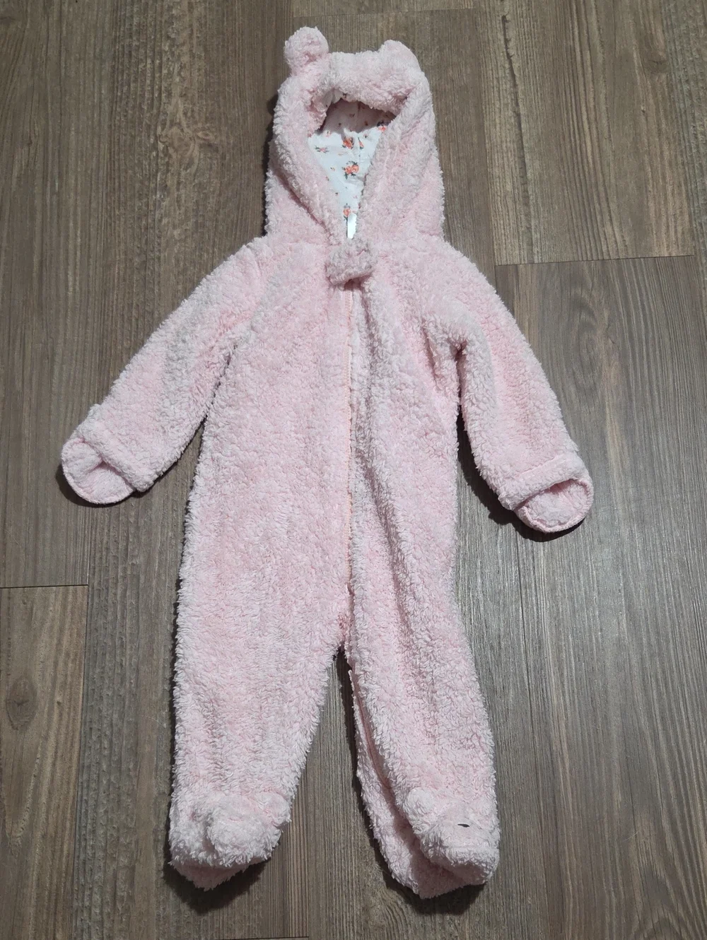 Cozy Pink Fleece Hooded One-Piece for Kids